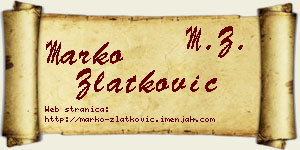 Marko Zlatković vizit kartica
